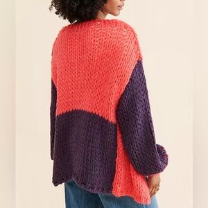 FREE PEOPLE SAACHI Vibrant Orange Knit Cardigan